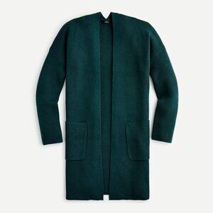 NEW J CREW Milano Open Front Long Cardigan Jacket S NWT Old Forest Green